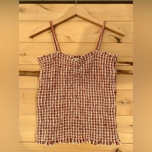 Madewell | Superlight Jacquard Smocked Tank Top in Stripe | Medium